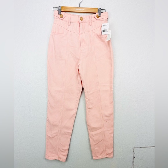 Free People City of Lights Soft Pink High Waisted Denim Jeans. 27 - Picture 2 of 8